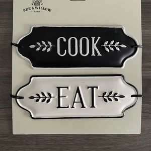Cook and Eat Metal Wall Signs - Bee & Willow - Home Decor - Wall Art NEW!